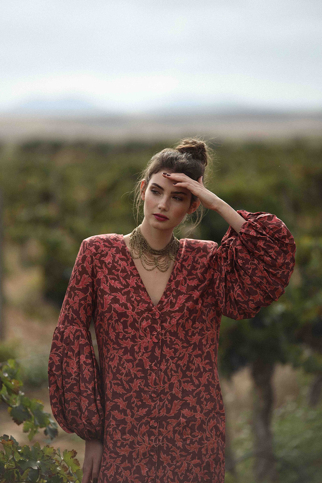Vestido Merlot Estampado