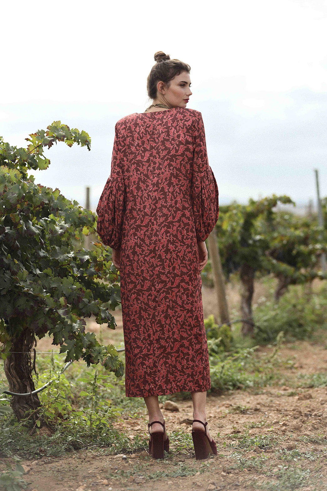 Vestido Merlot Estampado