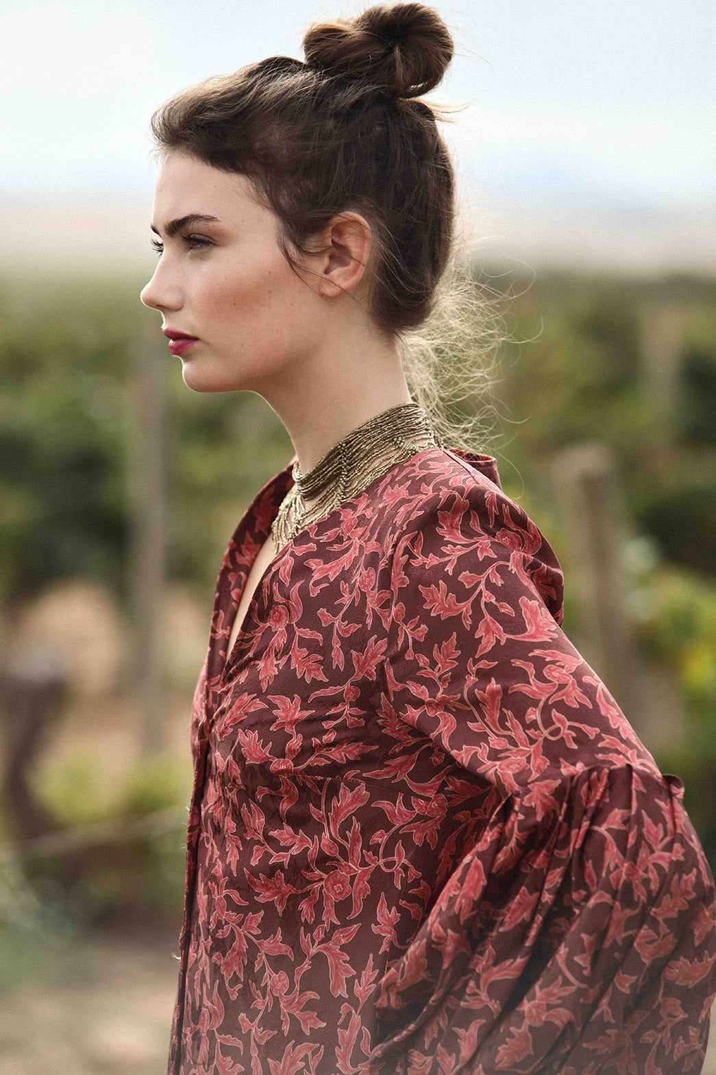 Vestido Merlot Estampado