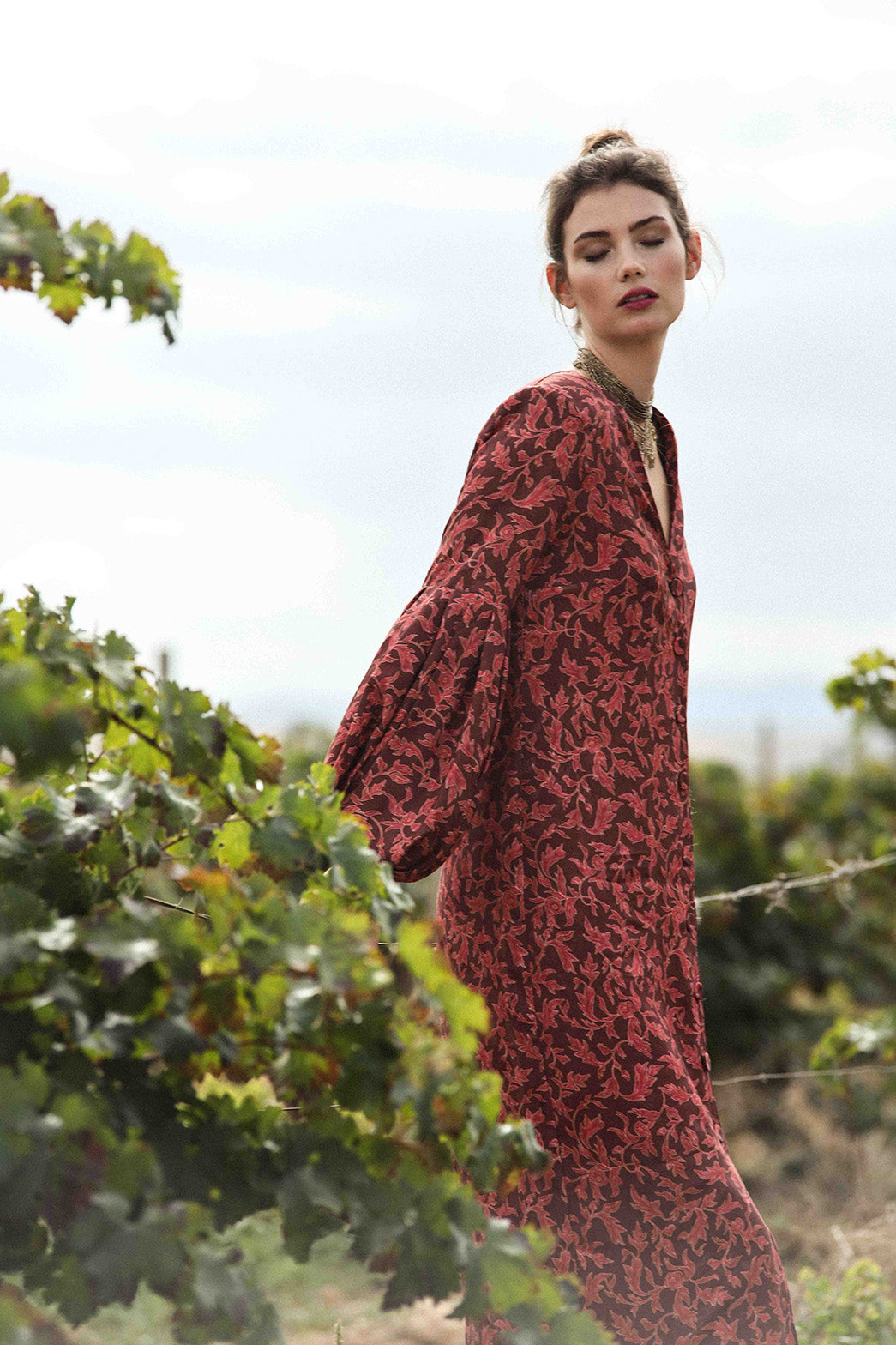 Vestido Merlot Estampado