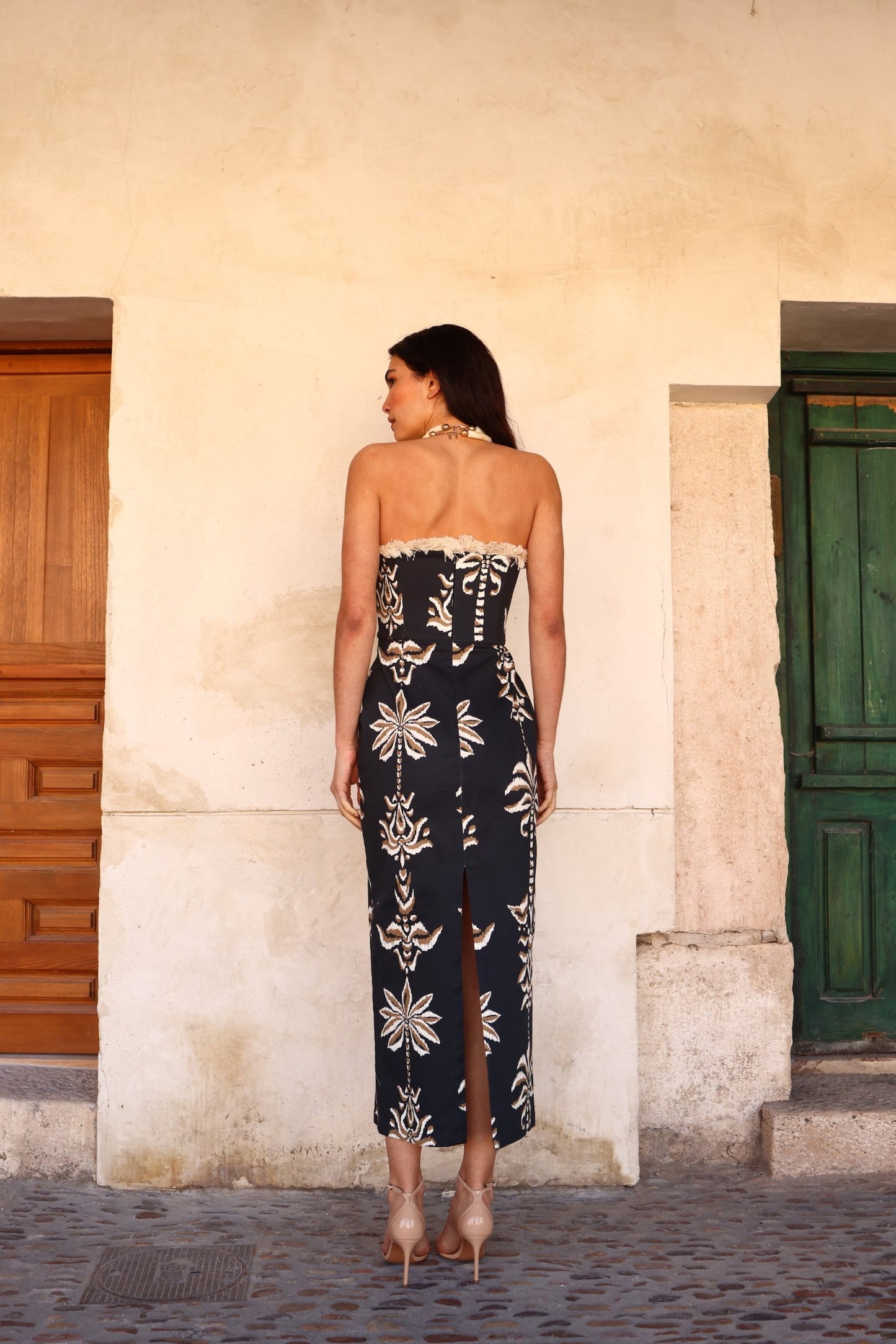 Vestido Palma en algodón estampado vista trasera