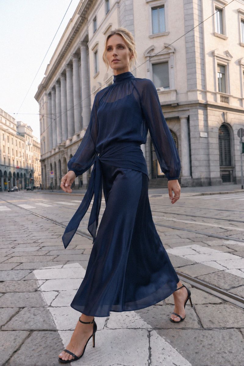 Vestido Charme Bleu