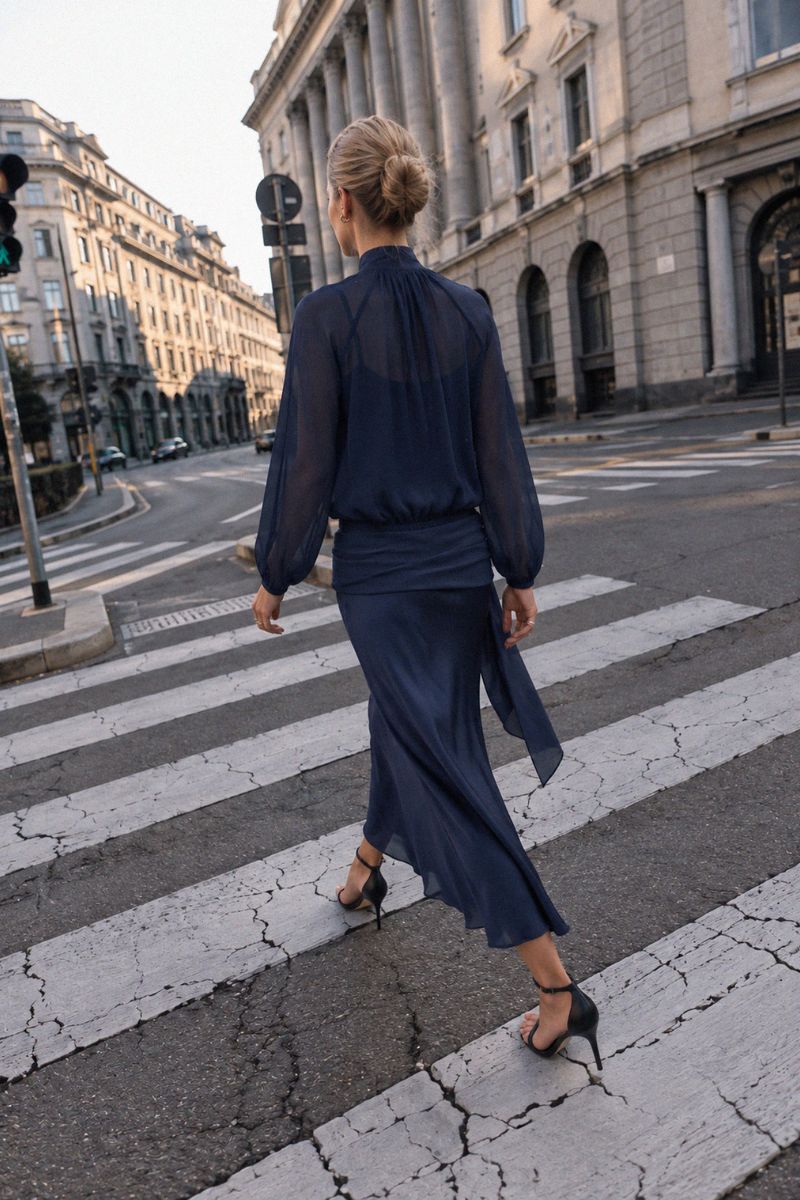 Vestido Charme Bleu