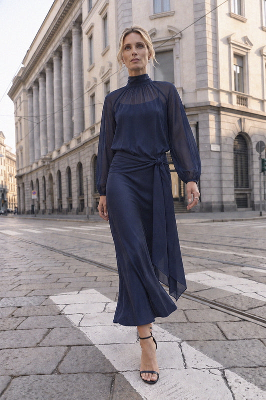Vestido Charme Bleu