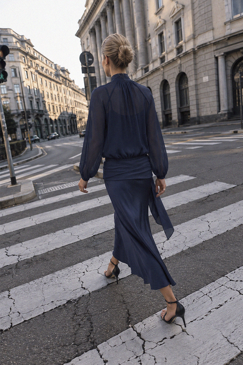 Vestido Charme Bleu