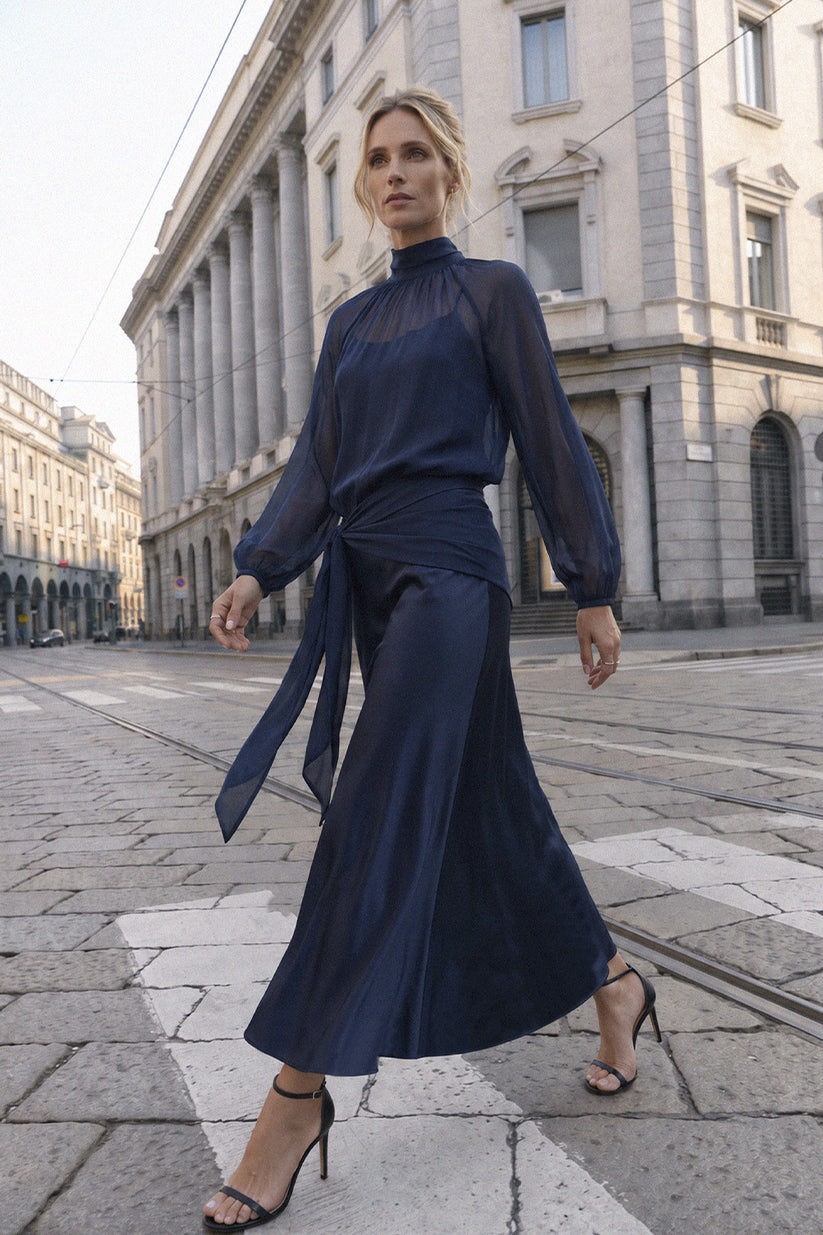Vestido Charme Bleu