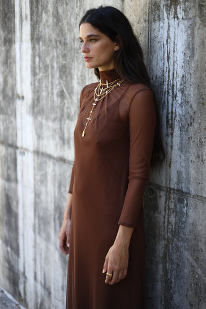 Vestido Coello Chocolate