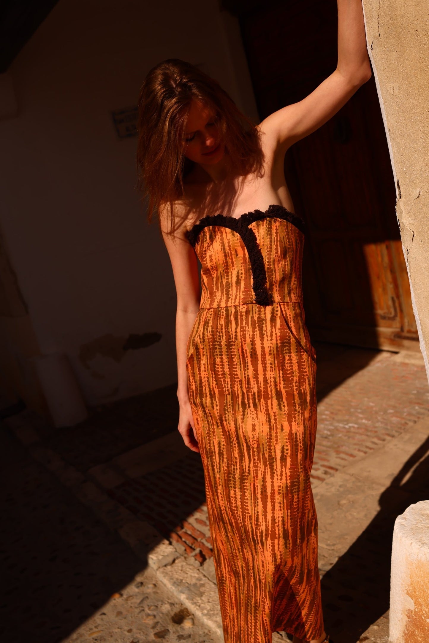 Vestido Palma algodón detalle estampado