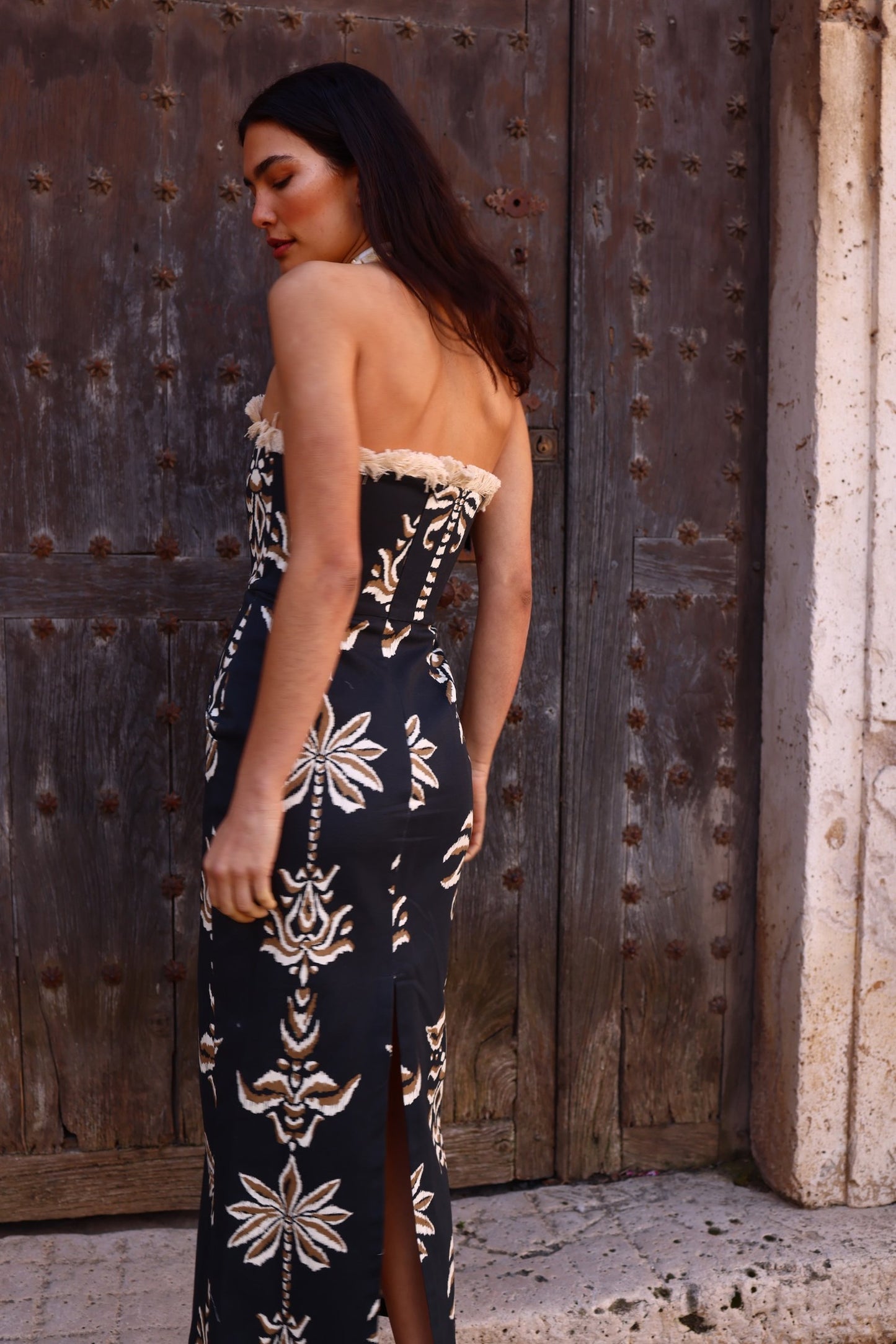 Vestido Palma en algodón estampado vista trasera